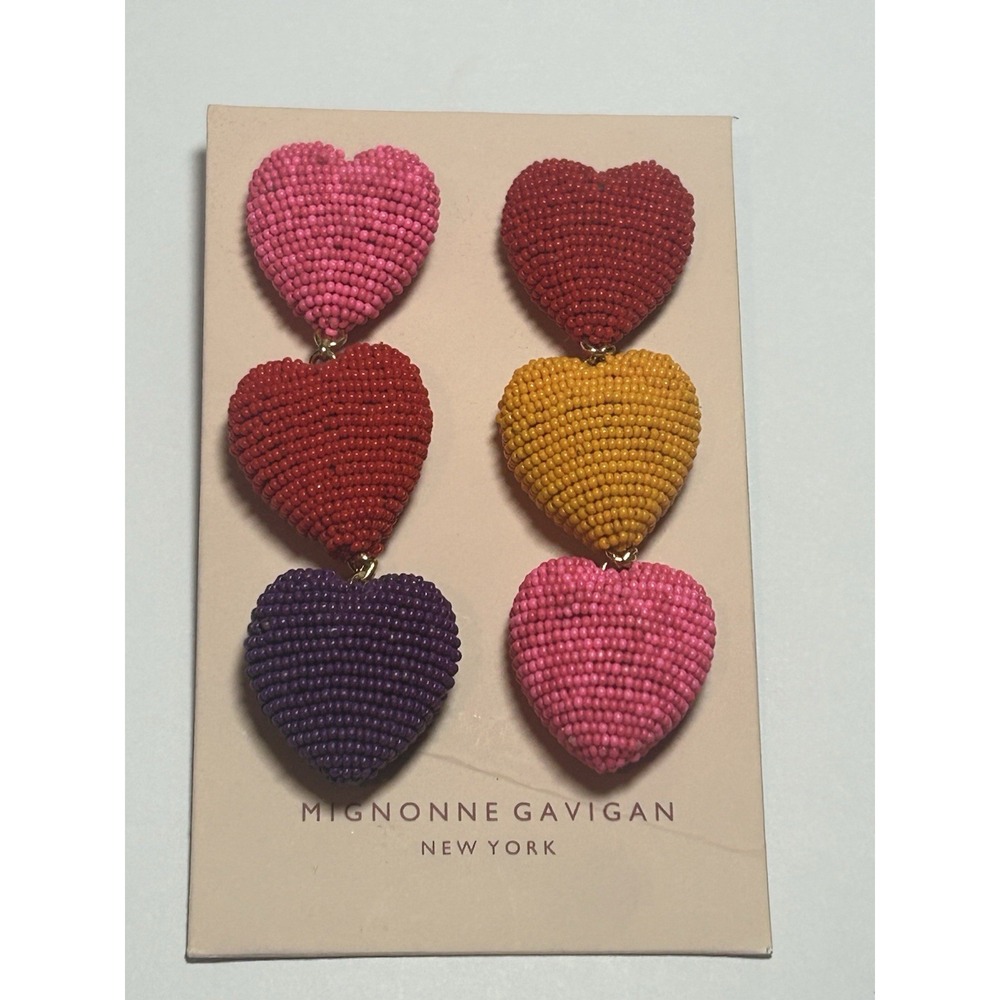 New Mignonne Gavigan Heart Breaker Earrings Valentine's Day Love Retail $250